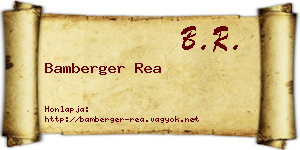 Bamberger Rea névjegykártya